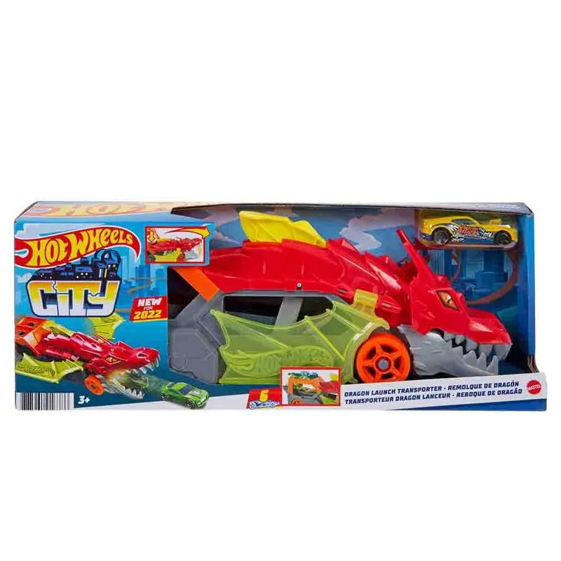 Reboque e Mini Veículo - Hot Wheels - City - Reboque de Dragão