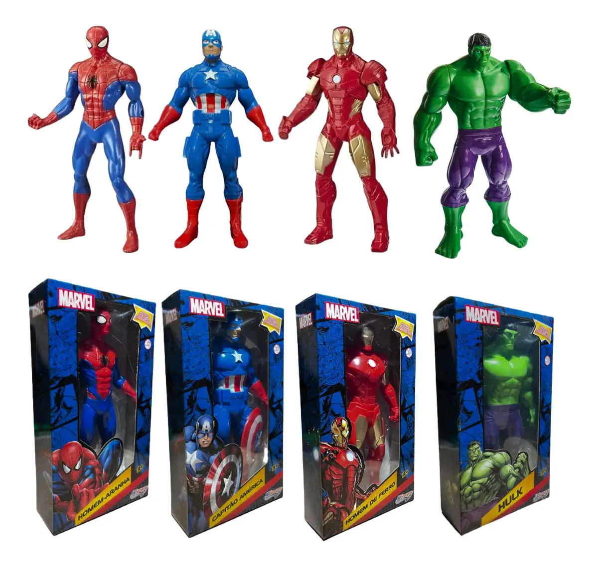 Kit 4 Boneco Heróis Marvel Vingadores Coleção